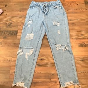 SHEIN size xs distressed light wash jeans
